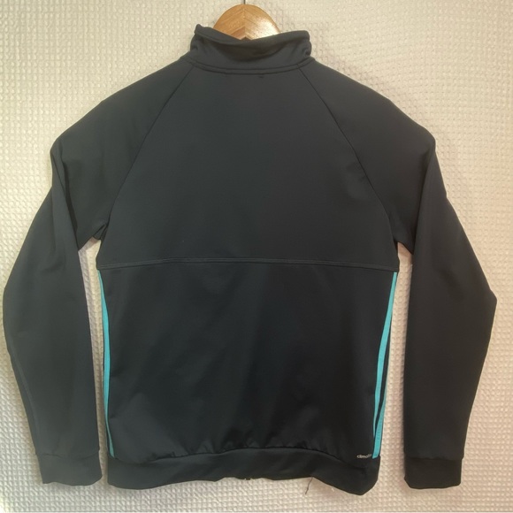 Adidas Climalite Full Zip Mock Neck Navy Track Sweater Jacket; Women’s Sz Medium - Picture 14 of 14